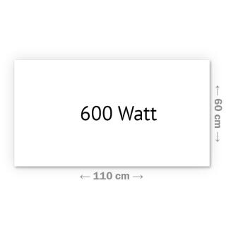 Heizprinz Infrarotheizung Glas weiß 600 Watt mit Rahmen 60  x 110 cm