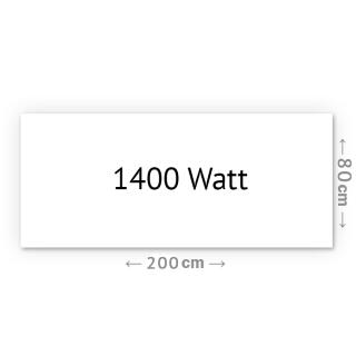 Heizprinz Infrarotheizung Glas weiß 1400 Watt mit Rahmen 80 x 200 cm
