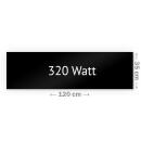 Heizprinz Infrarotheizung Glas schwarz 320 Watt mit Rahmen 35 x 120 cm