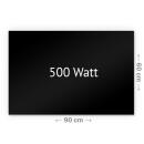 Heizprinz Infrarotheizung Glas schwarz 500 Watt mit Rahmen 60 x 90 cm