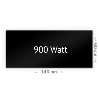 Heizprinz Infrarotheizung Glas schwarz 900 Watt mit Rahmen 60 x 140 cm