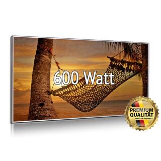 Heizprinz Infrarotheizung Glasbild entspiegelt 600 Watt mit Rahmen 60  x 110 cm