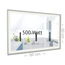 Heizprinz Infrarotheizung Spiegel 500 Watt mit LED Rahmen 60 x 90 cm