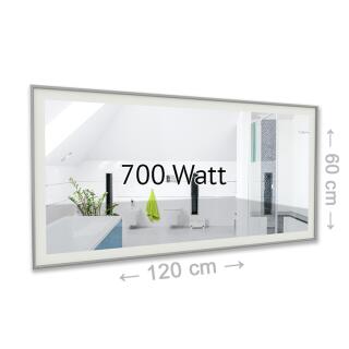Heizprinz Infrarotheizung Spiegel 700 Watt mit LED Rahmen 60 x 120 cm