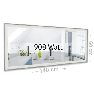 Heizprinz Infrarotheizung Spiegel 900 Watt mit LED Rahmen 60 x 140 cm