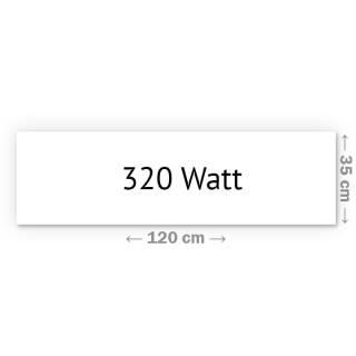 Heizprinz Infrarotheizung Glas weiß 320 Watt rahmenlos 35 x120 cm