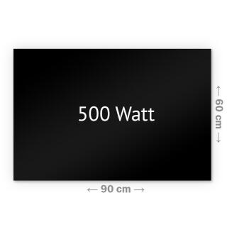 Heizprinz Infrarotheizung Glas schwarz 500 Watt rahmenlos 60 x 90 cm
