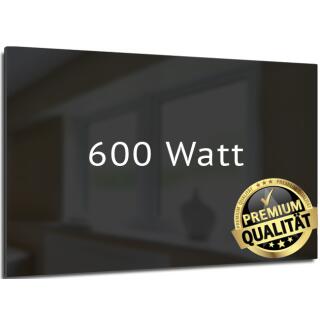 Heizprinz Infrarotheizung Glas schwarz 600 Watt rahmenlos 60  x 110 cm