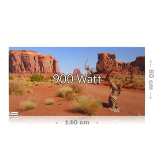 Heizprinz Infrarotheizung Glasbild 900 Watt rahmenlos 60  x 140 cm